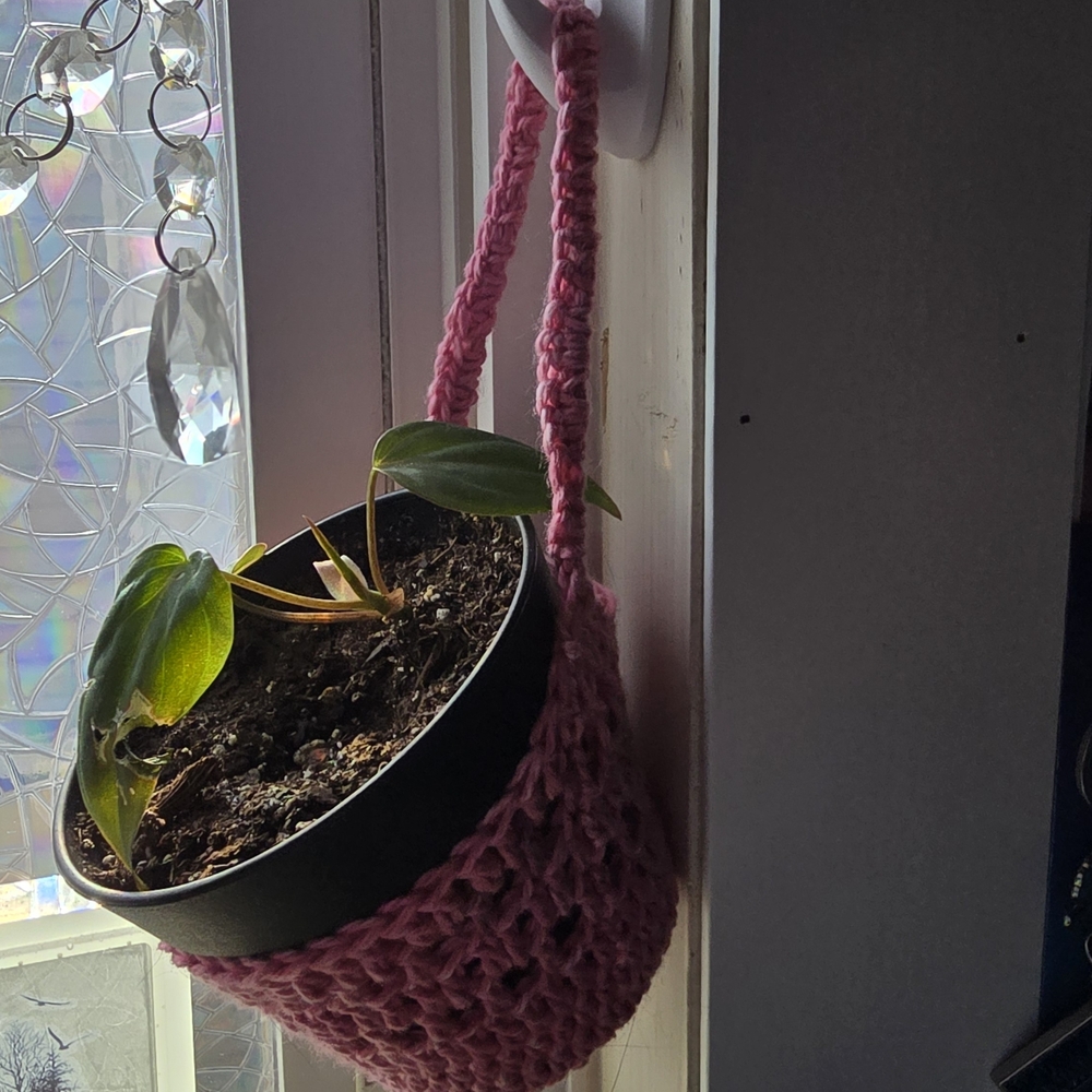 Pink Macrame Plant Hanger